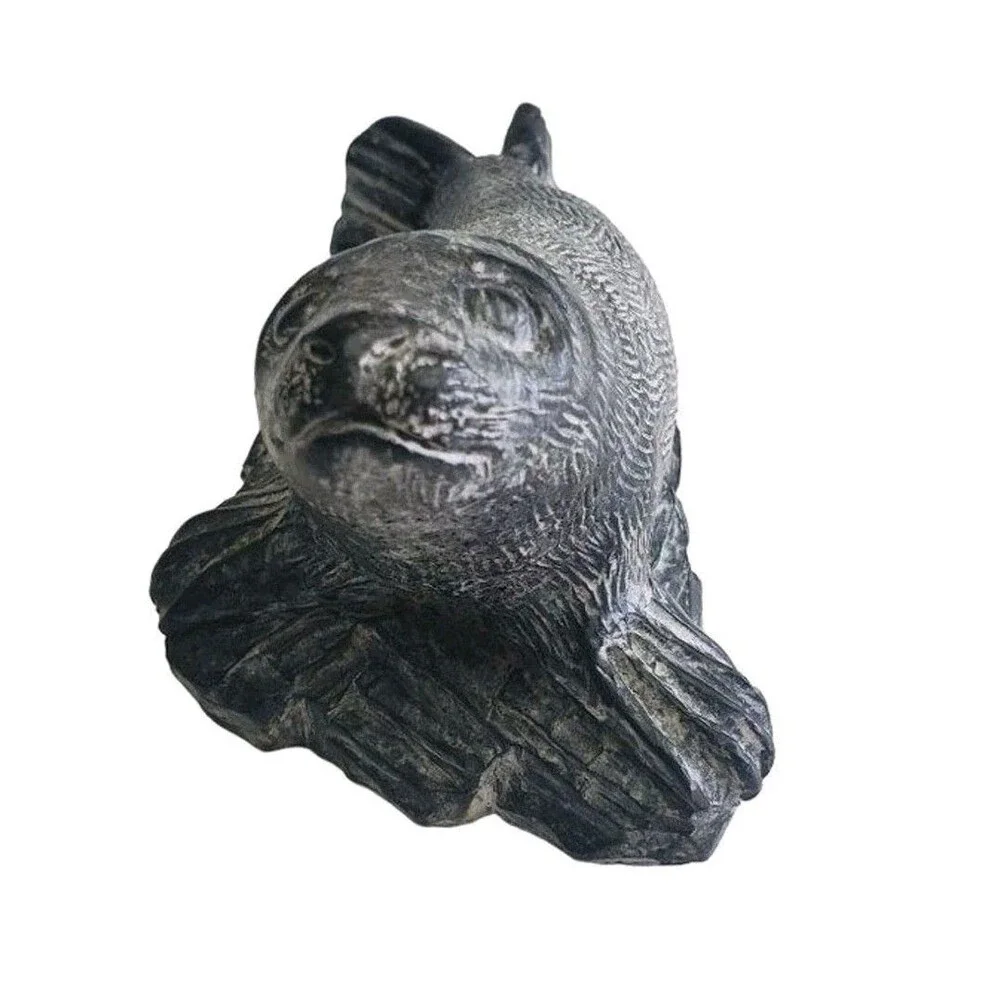 Wolf Original Canadian Soapstone Sea Lion Seal Carving Handmade Art Vintage